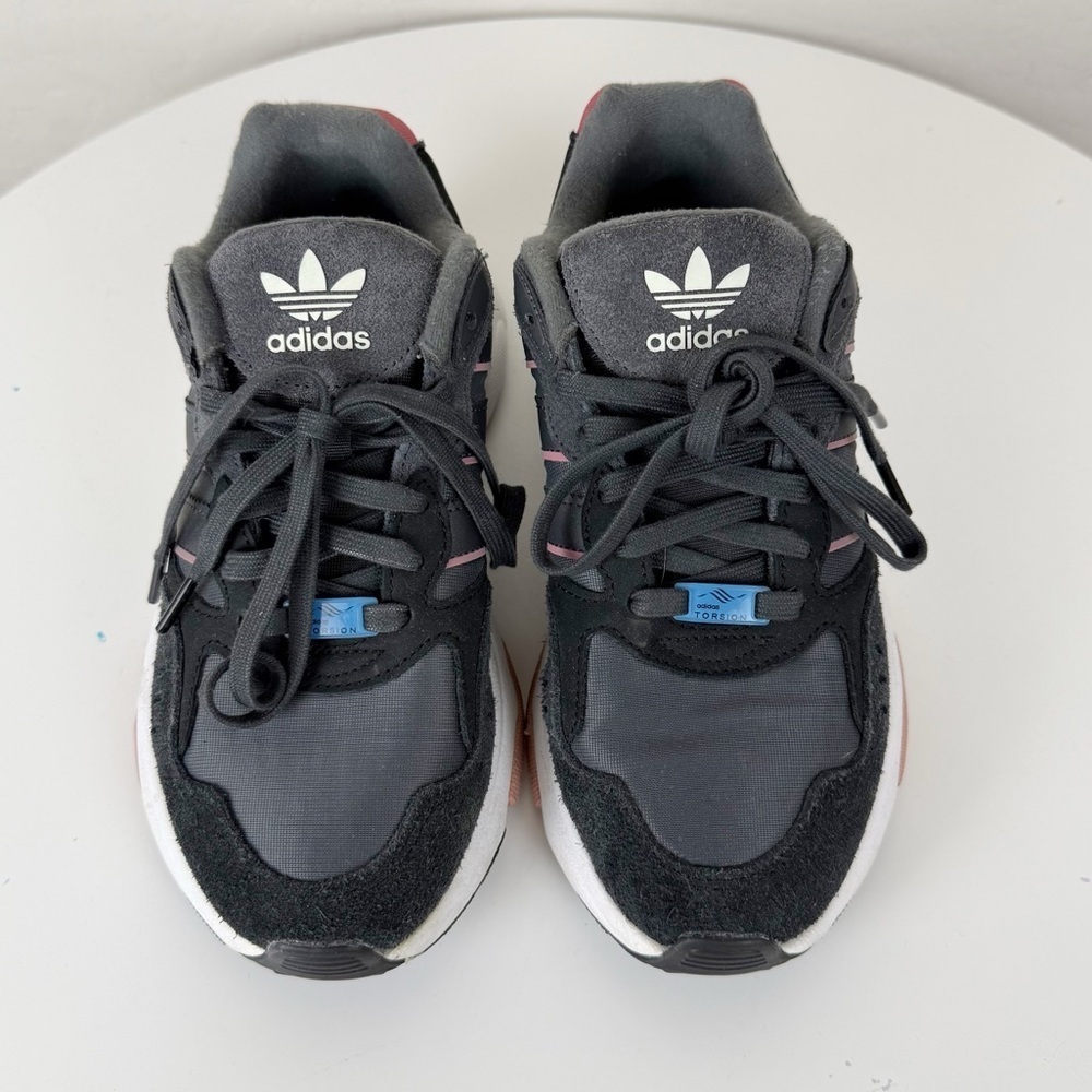 Adidas Retropy F90 Lace Up Sneaker in Dark Grey - Picture 12 of 13
